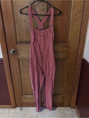 Aerie Mauve Pink Cotton Overalls